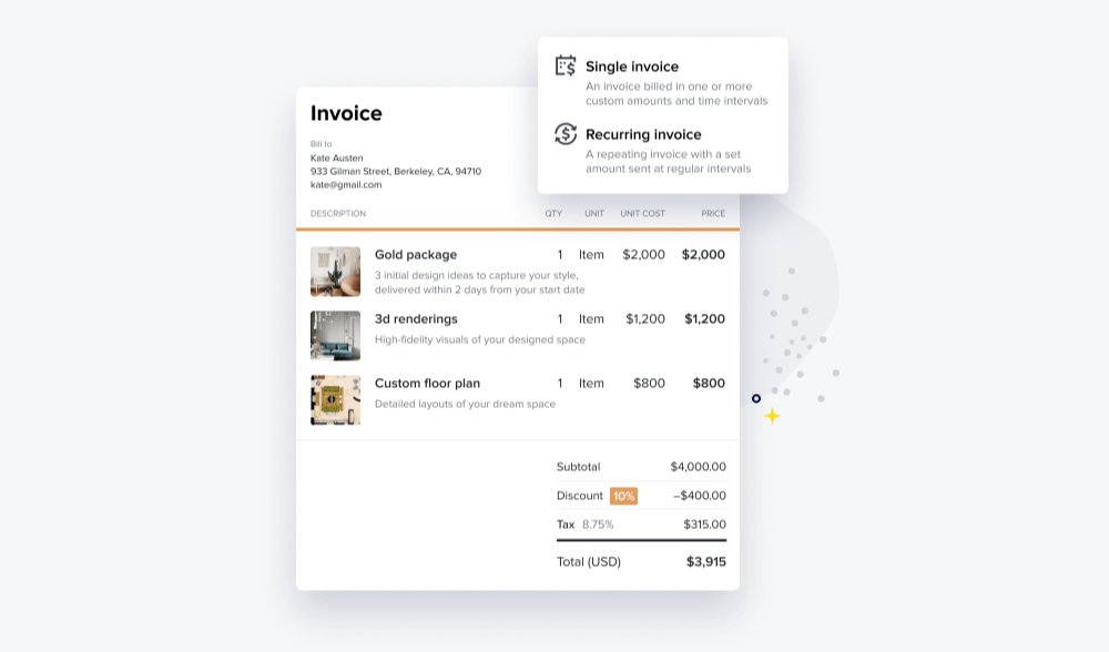 honeybook invoices