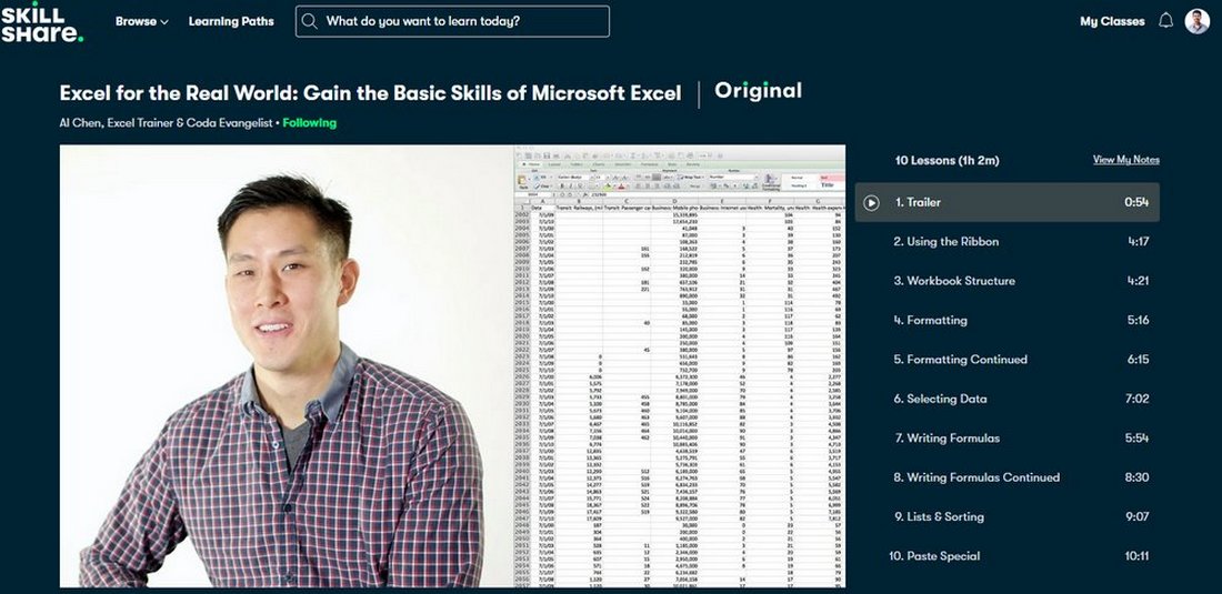 skillshare excel