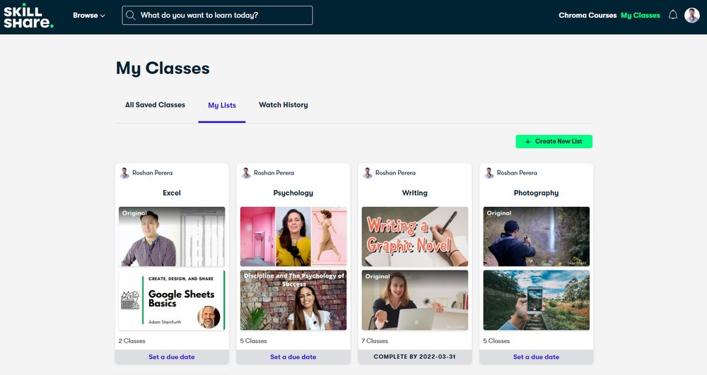 skillshare my classes